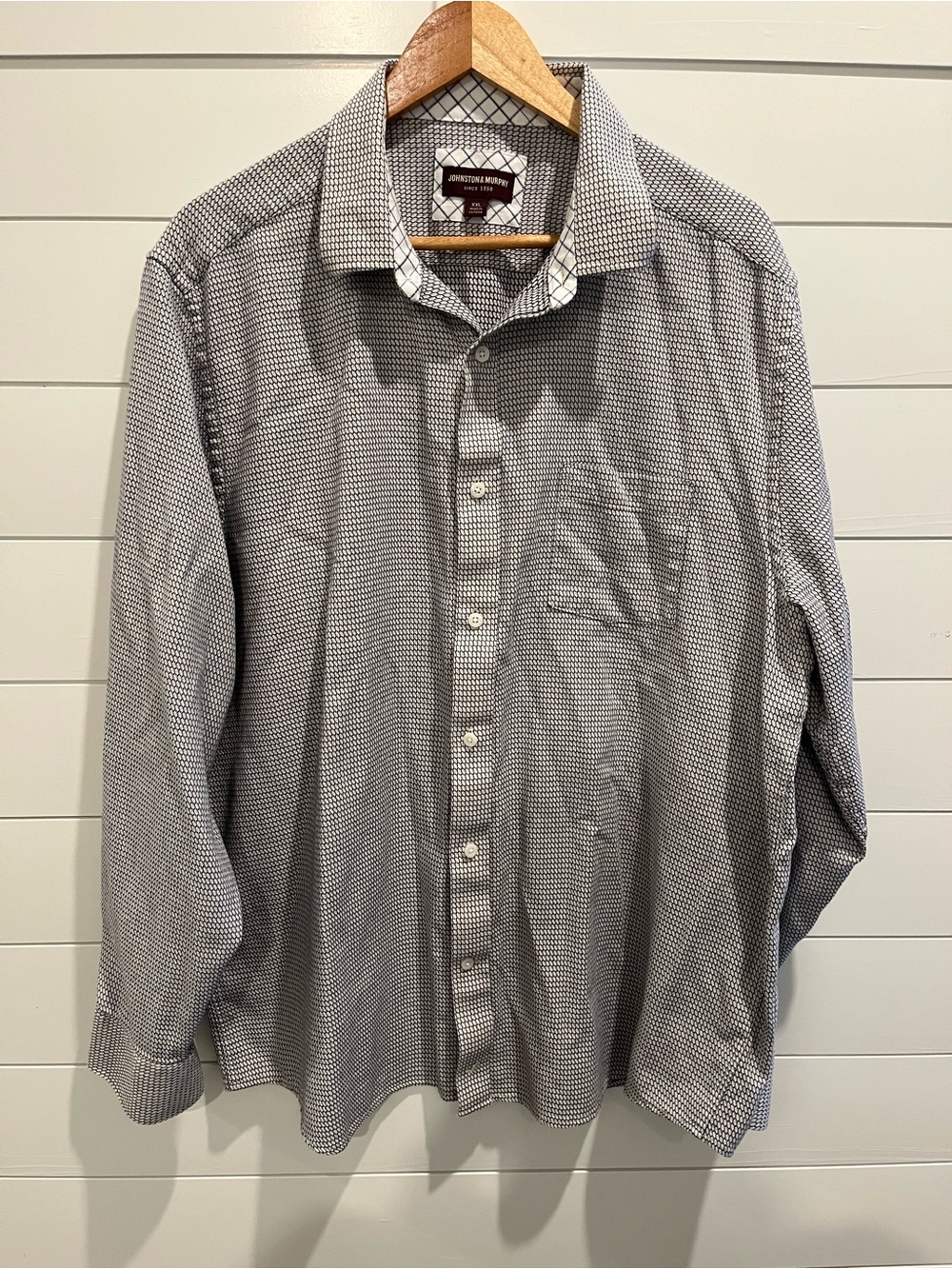 Johnston & Murphy Men’s Gray Patterned Dress Shirt XXL